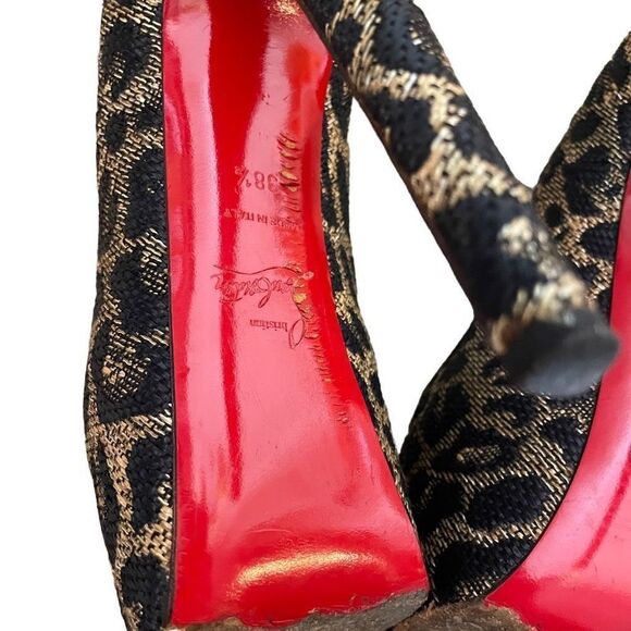 Christian Louboutin Canvas Jacquard Leopard Pumps | 8.5 - Picture 8 of 10